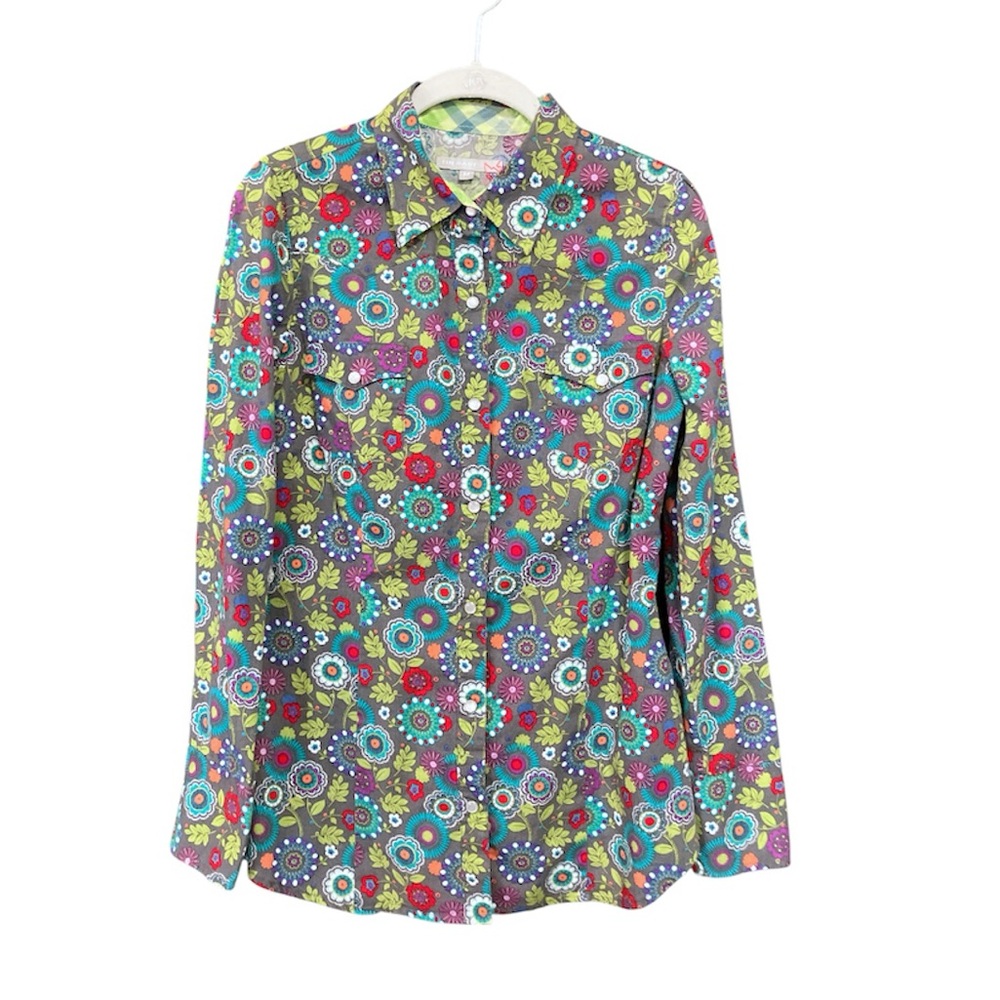 Women’s Floral Button-Up Shirt - Multicolor